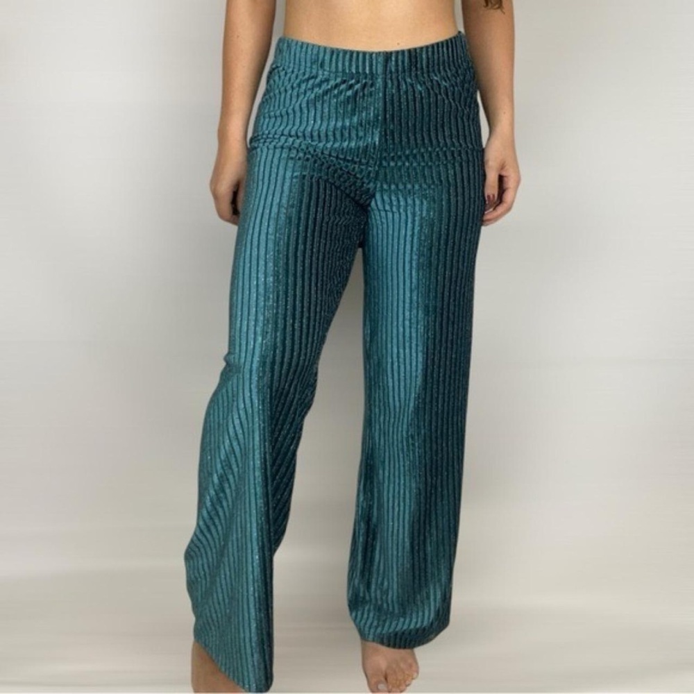 House of Harlow Velvet Pants with Metallic Shimmer